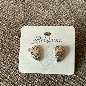 Brighton Silver Floral Heart Earrings